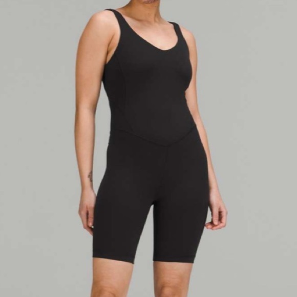 Lululemon Align Onesie 8" Athletic One Piece Romper Workout Bodysuit Black 2 - Picture 1 of 12